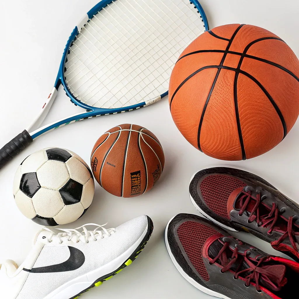 Various sports equipment