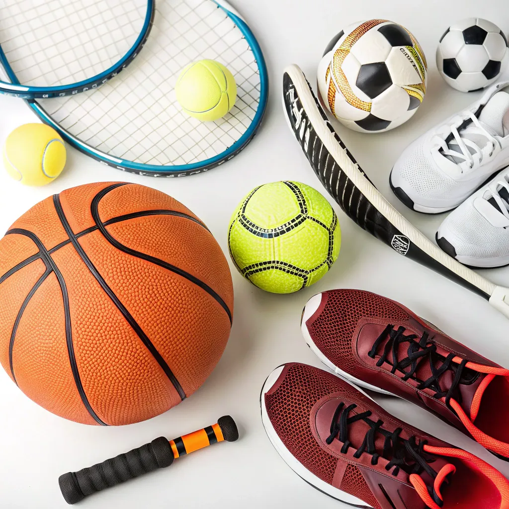A wide range of sports equipment